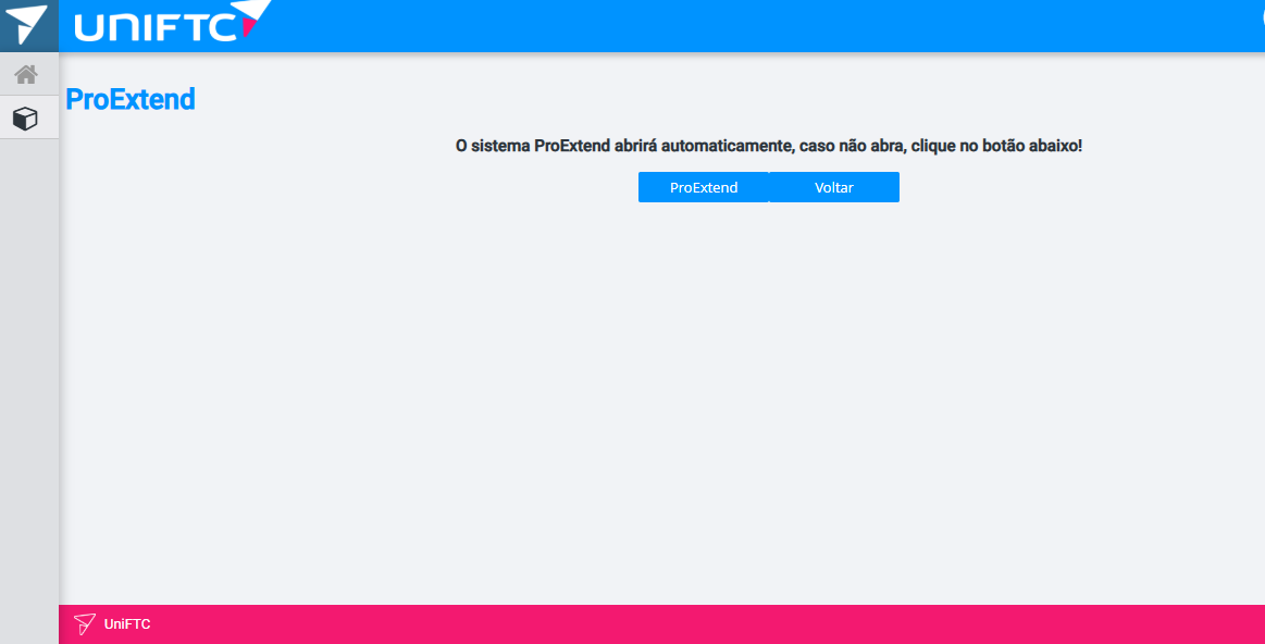 Opção ProExtend destacada dentro do menu Sistemas.