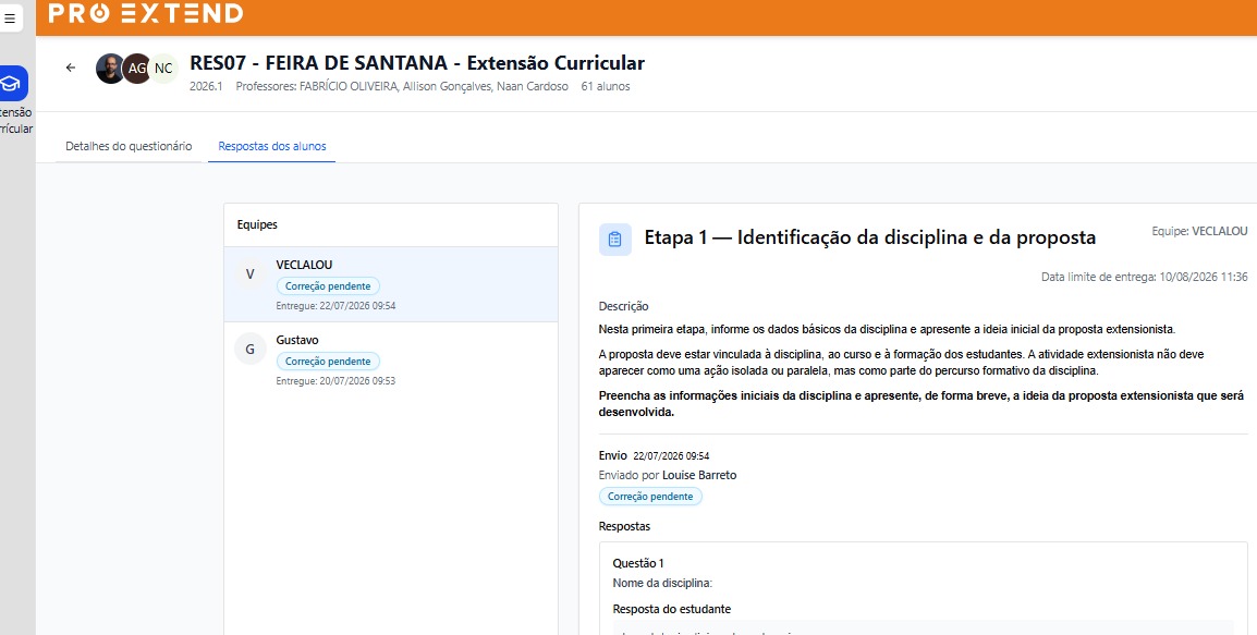 Consulta aos feedbacks registrados nas entregas.