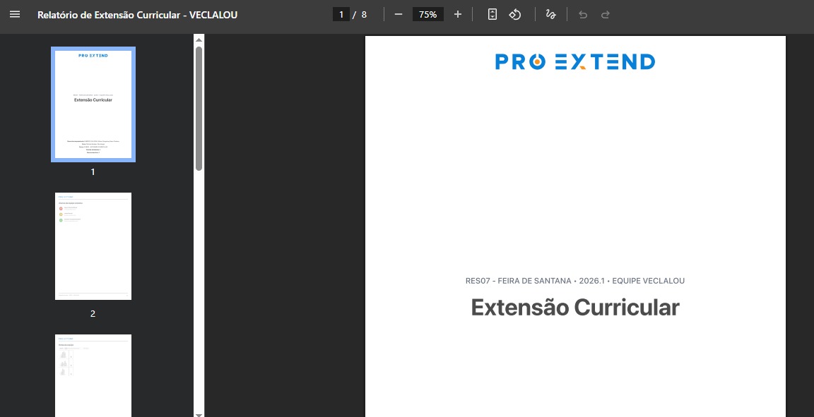Coordenador visualizando os projetos dos estudantes.