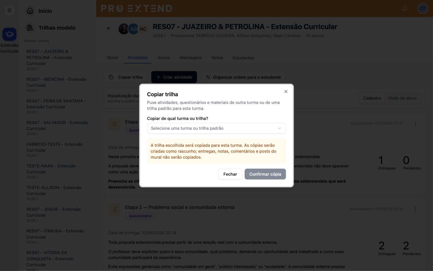 Botão utilizado para iniciar a cópia de uma trilha.
